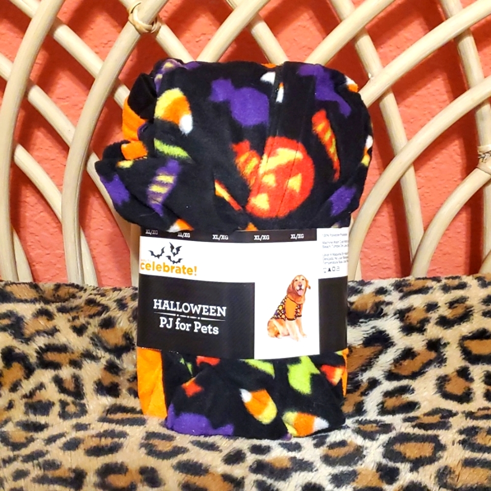 Halloween Cozy Trick or Treat Candy PJs for Pets XL